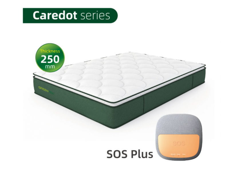 Nệm theo dõi giấc ngủ Caredot dày 250mm có nút kích hoạt bằng giọng nói SOS Plus