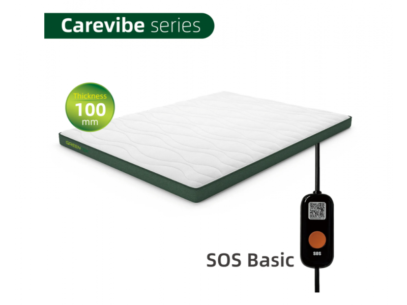 Nệm theo dõi giấc ngủ Carevibe dày 100mm cho người cao tuổi có nút SOS cơ bản