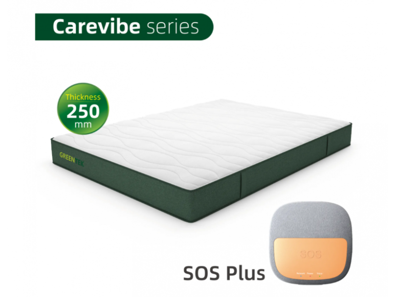 Nệm theo dõi giấc ngủ Carevibe dày 250mm có nút kích hoạt bằng giọng nói SOS Plus