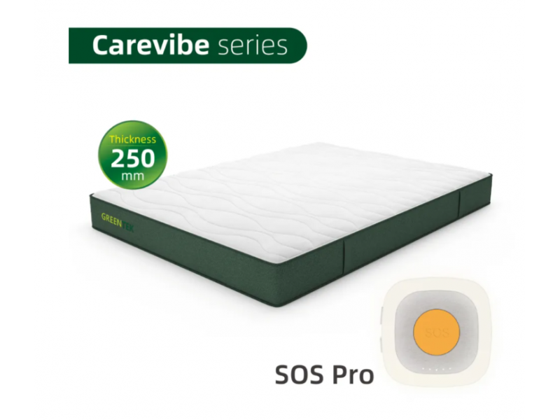 Nệm theo dõi giấc ngủ Carevibe dày 250mm có nút báo đa năng SOS Pro