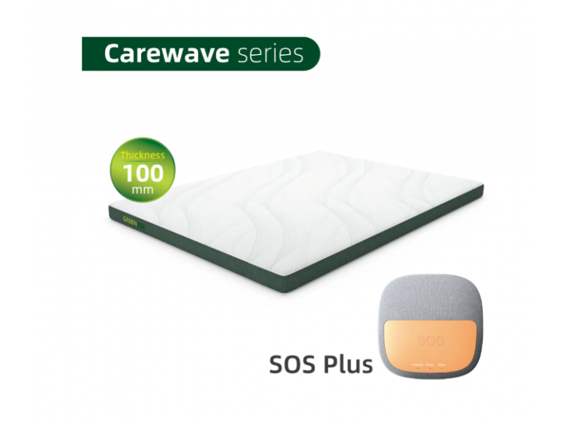 Nệm theo dõi giấc ngủ Carewave dày 100mm có nút kích hoạt bằng giọng nói SOS Plus