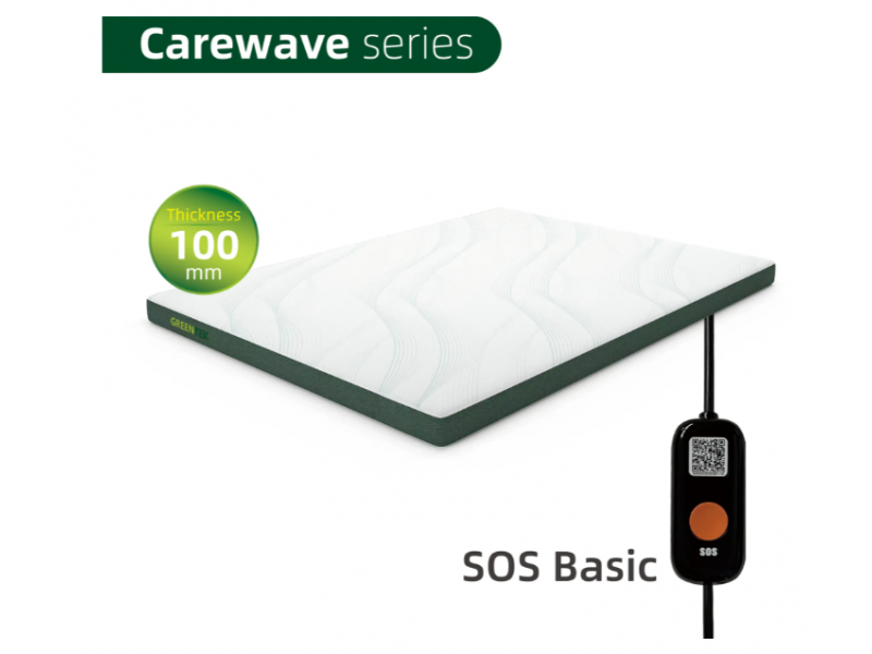 Nệm theo dõi giấc ngủ Carewave dày 100mm cho người cao tuổi có nút SOS cơ bản