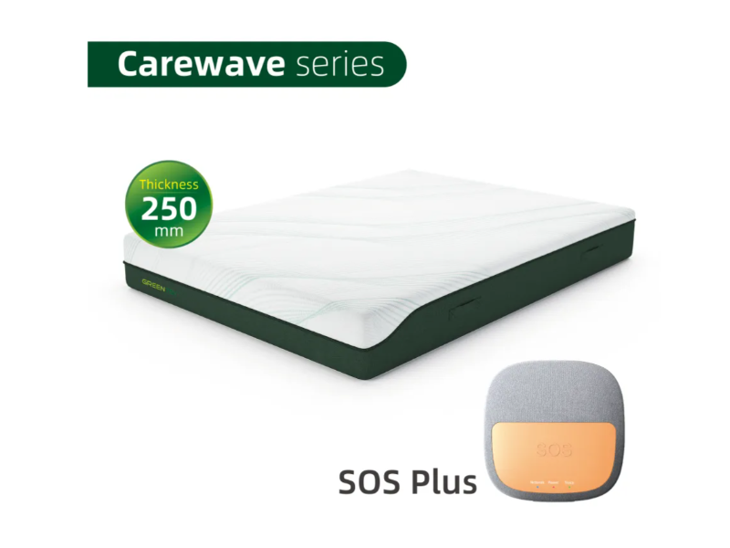 Nệm theo dõi giấc ngủ Carewave dày 250mm có nút kích hoạt bằng giọng nói SOS Plus