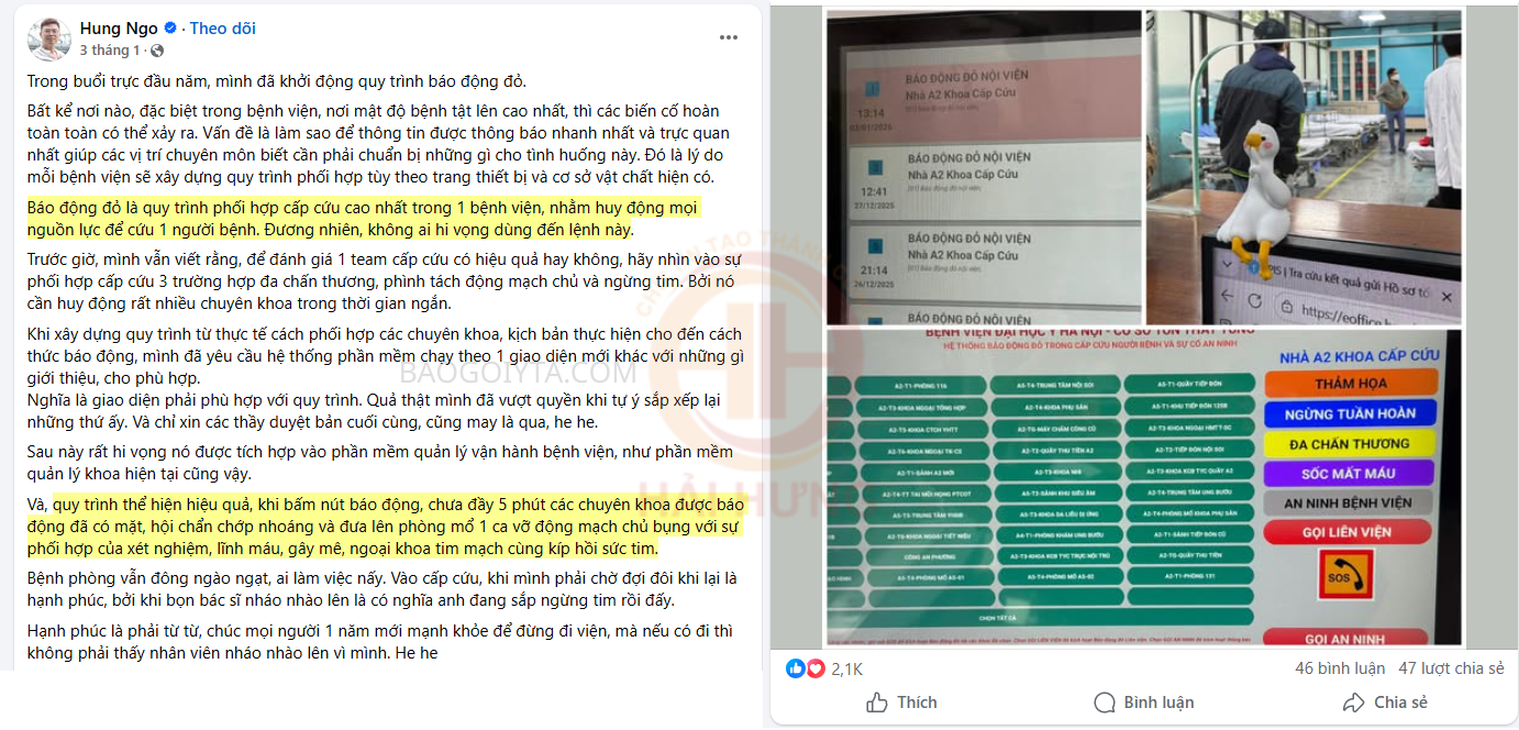 Hiệu quả của quy trình báo động đỏ - Thực tế triển khai tại các bệnh viện